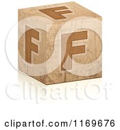 Brown Grungy Letter F Cube