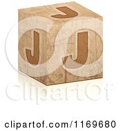 Brown Grungy Letter J Cube