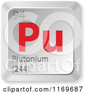 Poster, Art Print Of 3d Red And Silver Plutonium Chemical Element Keyboard Button