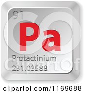 Clipart Of A 3d Red And Silver Protactinium Chemical Element Keyboard Button Royalty Free Vector Illustration