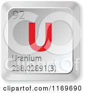 Poster, Art Print Of 3d Red And Silver Uranium Chemical Element Keyboard Button
