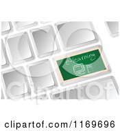 Poster, Art Print Of 3d Computer Keyboard With A Chalkboard E Learning Button