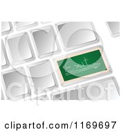 Clipart Of A 3d Computer Keyboard With A Chalkboard Exit Button Royalty Free Vector Illustration