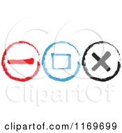 Painted Red Blue And Black Web Buttons