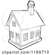 Clipart Of A Black And White House Royalty Free Vector Illustration