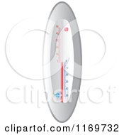 Clipart Of An Oval Wall Thermometer Royalty Free Vector Illustration by Lal Perera