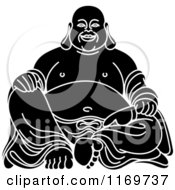 Poster, Art Print Of Black And White Laughing Buddha