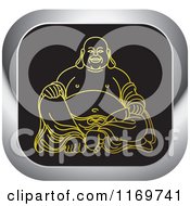 Gold And Silver Square Laughing Buddha Icon