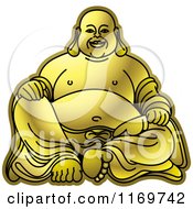 Poster, Art Print Of Gold Laughing Buddha