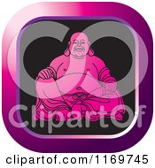 Poster, Art Print Of Pink Square Laughing Buddha Icon