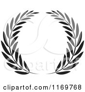 Clipart Of A Black And White Olive Wreath Royalty Free Vector Illustration by Lal Perera