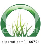 Clipart Of A Partial Green Ring With Grass In The Center Royalty Free Vector Illustration