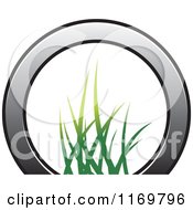 Clipart Of A Partial Gray Ring With Grass In The Center Royalty Free Vector Illustration by Lal Perera