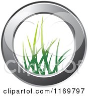 Clipart Of A Gray Ring With Grass In The Center Royalty Free Vector Illustration by Lal Perera