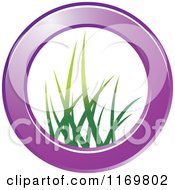 Clipart Of A Purple Ring With Grass In The Center Royalty Free Vector Illustration by Lal Perera