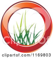 Clipart Of A Red Ring With Grass In The Center Royalty Free Vector Illustration