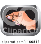 Poster, Art Print Of Womans Hand On A Rectangle Icon