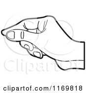 Clipart Of A Black And White Womans Hand Reaching Royalty Free Vector Illustration