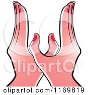 Clipart Of A Pair Of Womens Hands Forming A Letter W Royalty Free Vector Illustration by Lal Perera
