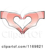 Clipart Of A Pair Of Caucasian Hands Forming A Heart Royalty Free Vector Illustration