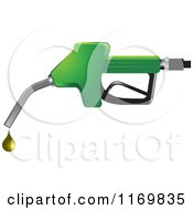 Clipart Of A Green Gas Pump Fuel Nozzle And Droplet Royalty Free Vector Illustration