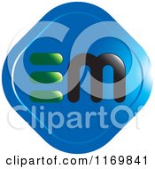 Clipart Of An Em Logo On Blue Royalty Free Vector Illustration
