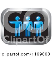 Clipart Of A Rectangle Icon With Blue People Royalty Free Vector Illustration