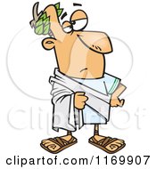 Cartoon Of Julius Caesar Posing Royalty Free Vector Clipart