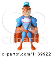 3d Super Hero Mechanic In Red And Blue