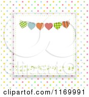 Heart Bunting Square Over Colorful Polka Dots