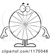 Cartoon Of An Outlined Happy Peppermint Candy Mascot Royalty Free Vector Clipart