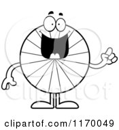 Cartoon Of An Outlined Smart Peppermint Candy Mascot With An Idea Royalty Free Vector Clipart