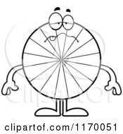 Cartoon Of An Outlined Sick Peppermint Candy Mascot Royalty Free Vector Clipart