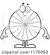 Cartoon Of An Outlined Surprised Peppermint Candy Mascot Royalty Free Vector Clipart