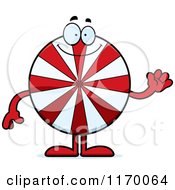 Waving Peppermint Candy Mascot