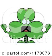 Cartoon Of A Screaming Shamrock Mascot Royalty Free Vector Clipart
