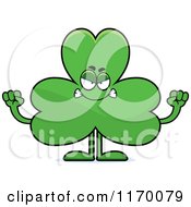 Cartoon Of A Mad Shamrock Mascot Royalty Free Vector Clipart