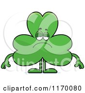 Cartoon Of A Depressed Shamrock Mascot Royalty Free Vector Clipart