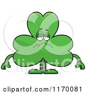 Cartoon Of A Sick Shamrock Mascot Royalty Free Vector Clipart