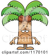 Cartoon Of A Depressed Coconut Palm Tree Mascot Royalty Free Vector Clipart by Cory Thoman