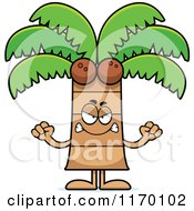 Cartoon Of A Mad Coconut Palm Tree Mascot Royalty Free Vector Clipart by Cory Thoman