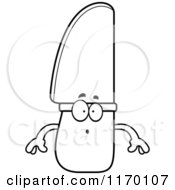 Cartoon Of An Outlined Surprised Knife Mascot Royalty Free Vector Clipart by Cory Thoman