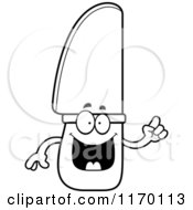 Cartoon Of An Outlined Smart Knife Mascot With An Idea Royalty Free Vector Clipart by Cory Thoman