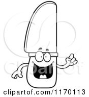 Poster, Art Print Of Outlined Smart Knife Mascot With An Idea