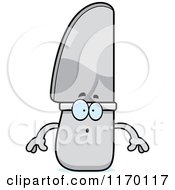 Cartoon Of A Surprised Knife Mascot Royalty Free Vector Clipart
