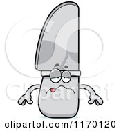Cartoon Of A Sick Knife Mascot Royalty Free Vector Clipart