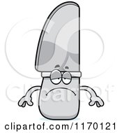 Cartoon Of A Depressed Knife Mascot Royalty Free Vector Clipart by Cory Thoman