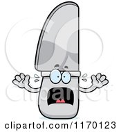 Cartoon Of A Screaming Knife Mascot Royalty Free Vector Clipart by Cory Thoman