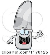 Cartoon Of A Smart Knife Mascot With An Idea Royalty Free Vector Clipart by Cory Thoman