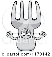 Cartoon Of A Mad Fork Mascot Royalty Free Vector Clipart